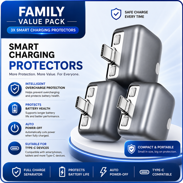Smart Type-C Charging Protector – Auto Power Off Fast Charge Adapter