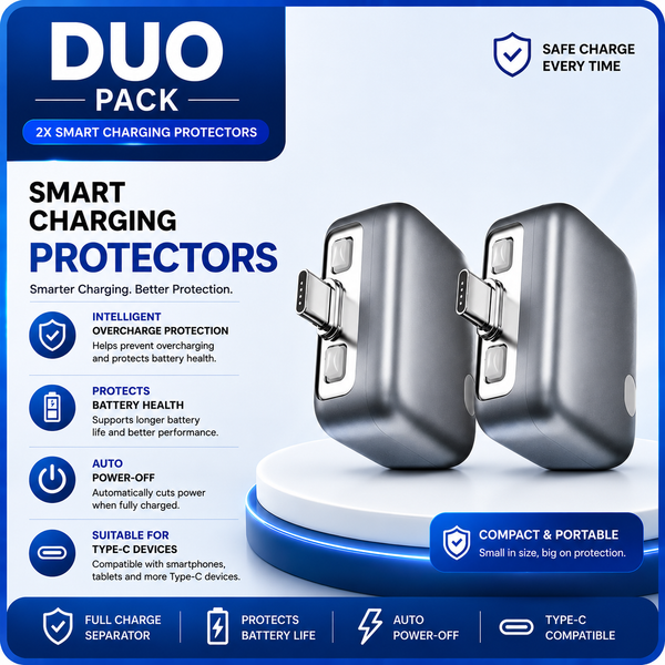 Smart Type-C Charging Protector – Auto Power Off Fast Charge Adapter