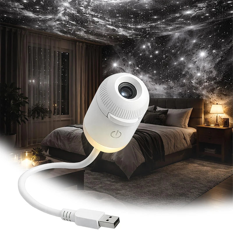 Mini Galaxy Star Projector – LED Night Light for Bedroom & Ambient Decor