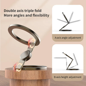 MagSafe Magnetic Phone Stand & Finger Grip – Foldable 360° Holder