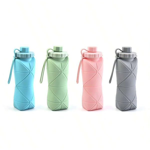 600ml Collapsible Silicone Water Bottle – Foldable, Leakproof & Portable Travel Cup for Outdoor, Gym & Daily Use