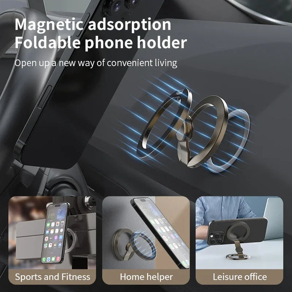 MagSafe Magnetic Phone Stand & Finger Grip – Foldable 360° Holder