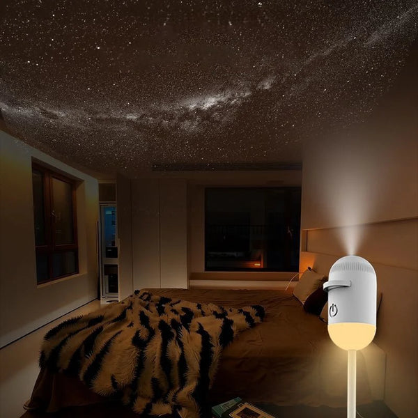 Mini Galaxy Star Projector – LED Night Light for Bedroom & Ambient Decor