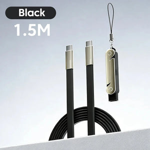 240W USB-C Fast Charging Cable with Foldable Phone Stand