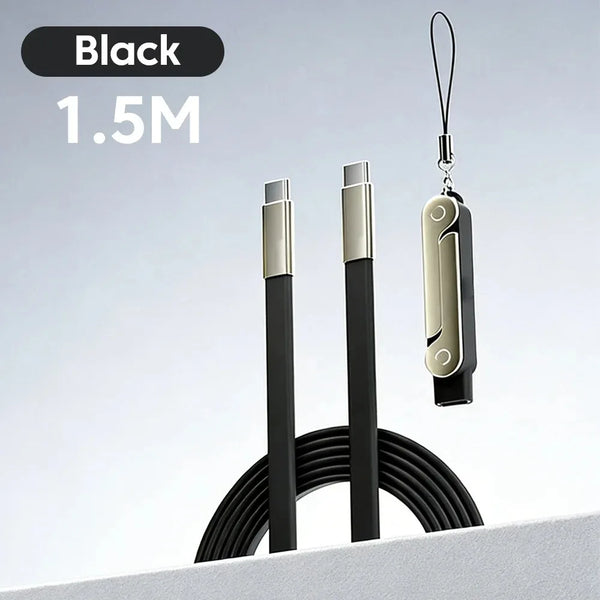 240W USB-C Fast Charging Cable with Foldable Phone Stand