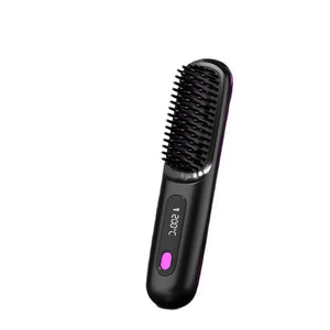 Wireless Hair Straightening Brush – Portable Ionic Comb for Smooth Styling