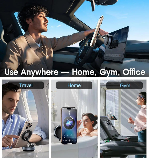 360° Magnetic Phone Holder Stand – Foldable Suction Mount