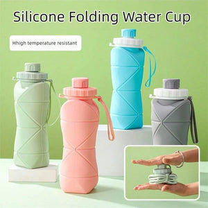 600ml Collapsible Silicone Water Bottle – Foldable, Leakproof & Portable Travel Cup for Outdoor, Gym & Daily Use