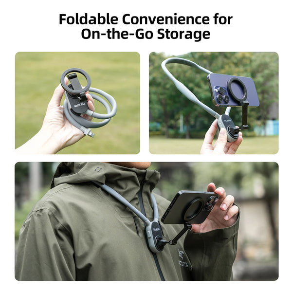 Magnetic Neck Phone Mount – Hands-Free POV Holder for iPhone & Android