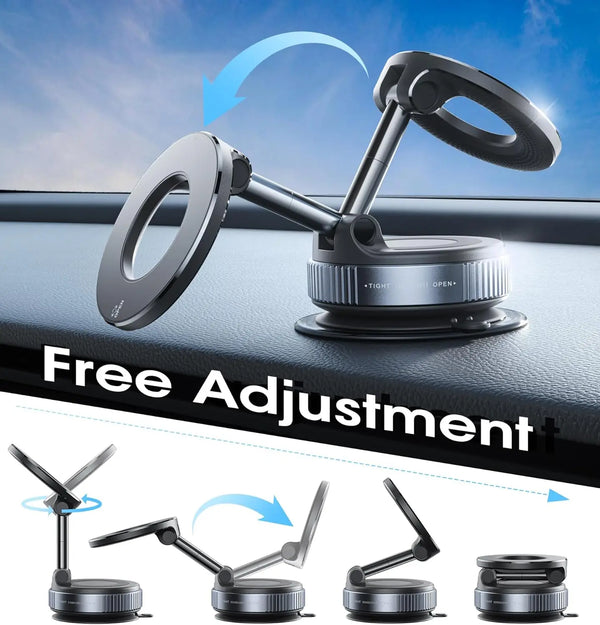 360° Magnetic Phone Holder Stand – Foldable Suction Mount