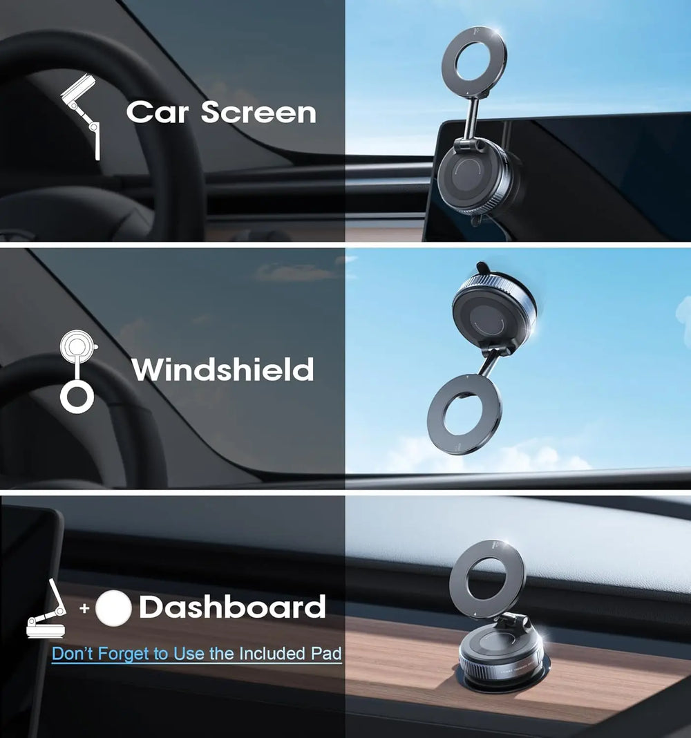 360° Magnetic Phone Holder Stand – Foldable Suction Mount
