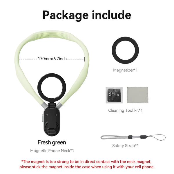 Magnetic Neck Phone Mount – Hands-Free POV Holder for iPhone & Android