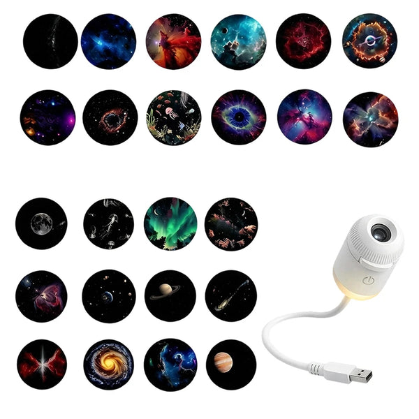Mini Galaxy Star Projector – LED Night Light for Bedroom & Ambient Decor