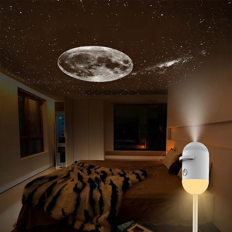 Mini Galaxy Star Projector – LED Night Light for Bedroom & Ambient Decor