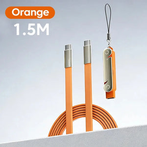 240W USB-C Fast Charging Cable with Foldable Phone Stand